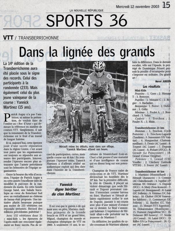 2003 resultats commentaires